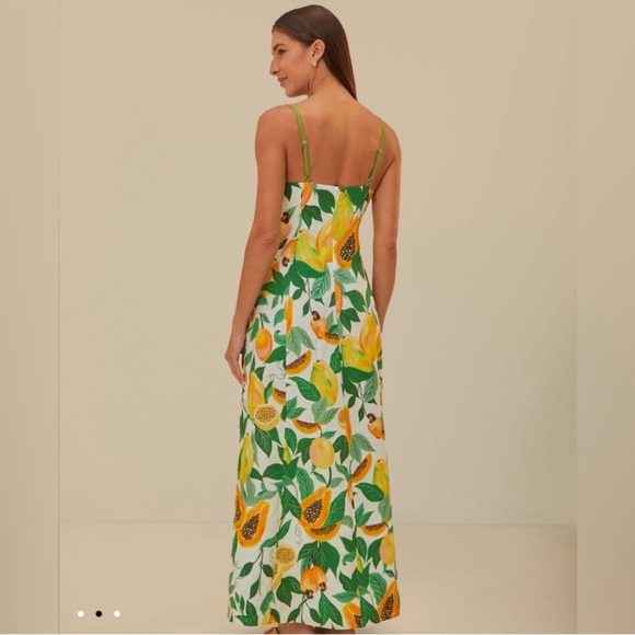 Farm Rio Papaya Salad Scarf Sleeveless Maxi Dress size XL ** MSRP $298 ** - Picture 2 of 7